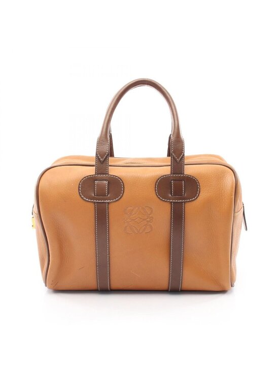 Loewe Handbags - Loewe Tote Anagram Brown Dark Leather Boston